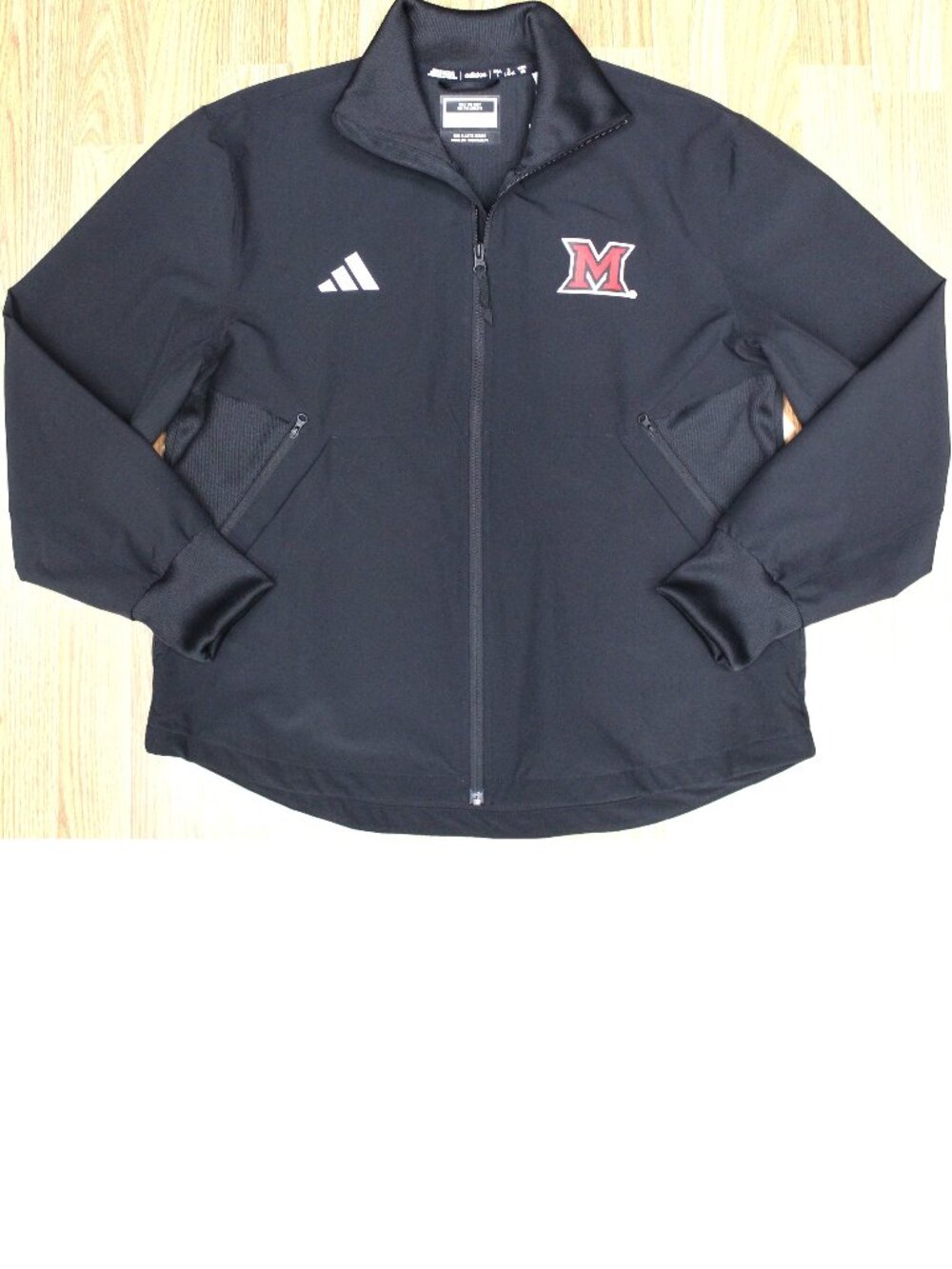 MIAMI REDHAWKS ADIDAS POLYESTER/SPANDEX LIGHTWEIGHT JACKET Sz LARGE, L
